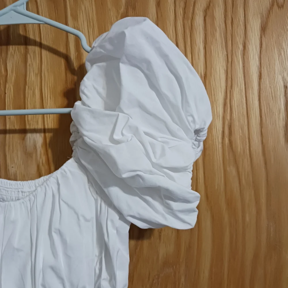 Abercrombie & Fitch White Cotton  Mini Dress Puff Sleeves Size XSP - Picture 3 of 8